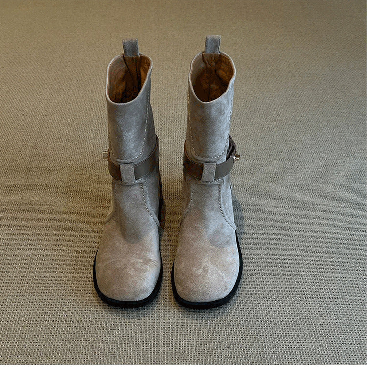 Damen Modische Stiefel mit dekorativem Riemen Echo Archiv