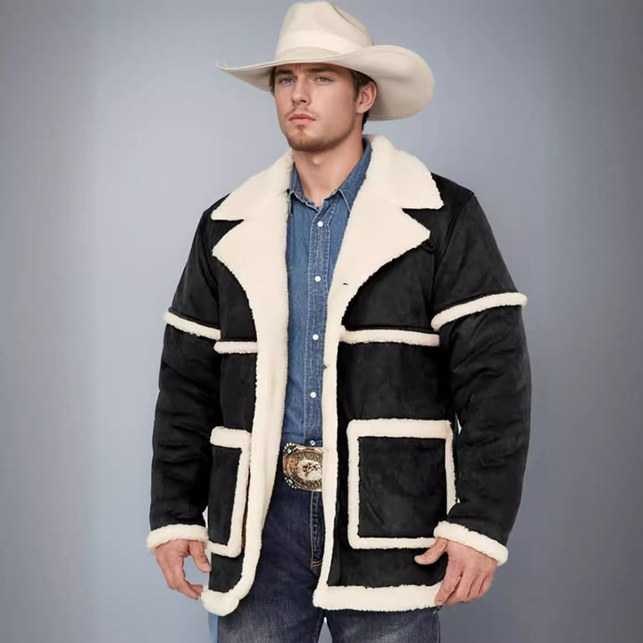 Herren elegante Outdoor-Jacke mit luxuriösem Lammfell-Futter Echoarchiv