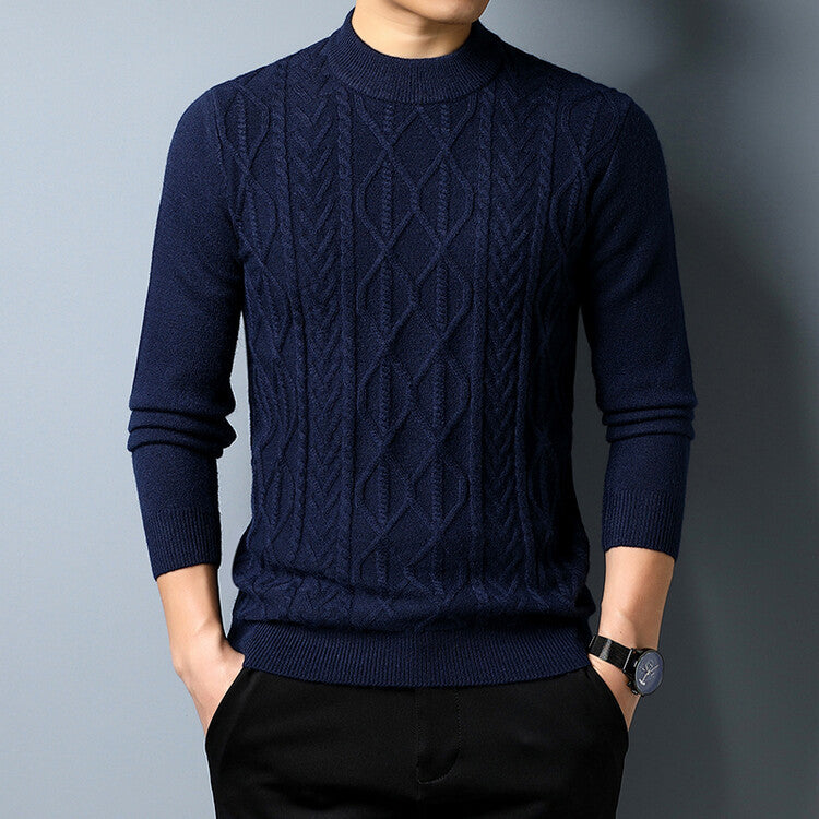 Herren Strickpullover mit strukturiertem Zopfmuster Echoarchiv