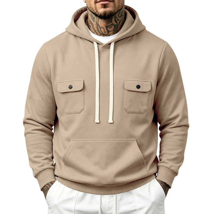 Herren Kapuzenpullover mit Doppel-Brusttaschen und Kängurutasche Echoarchiv