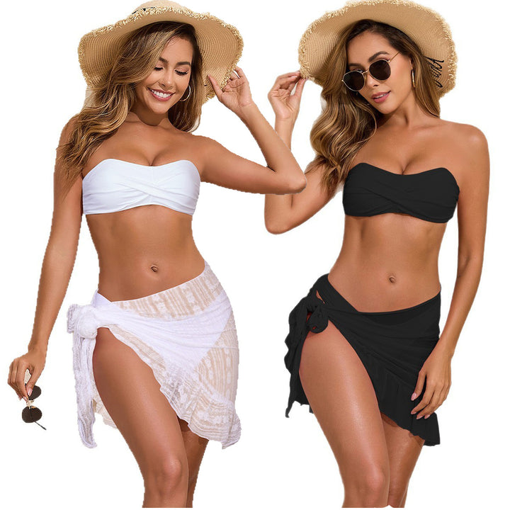 Damen Bandeau Bikini mit luftiger Wickelrüsche Echo Archiv