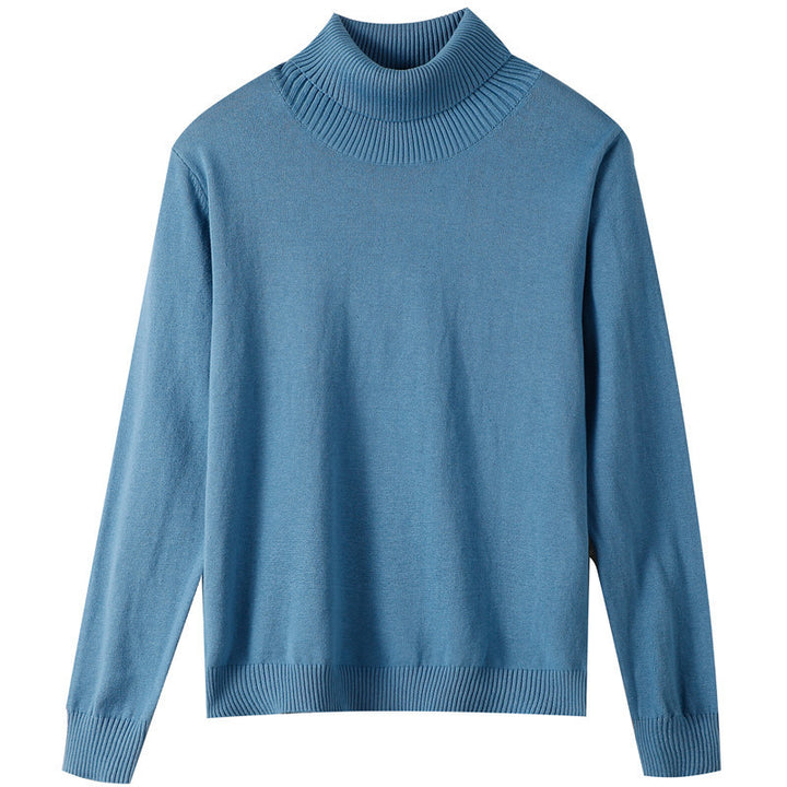 Damen Minimalistischer Feinstrick-Rolli mit hohem Rippkragen und schmaler Passform Echoarchiv