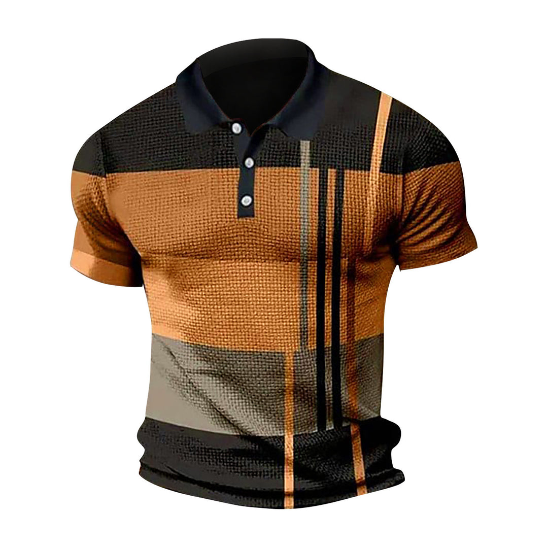 Herren Poloshirt mit modernem Grafikdesign und kurzen Ärmeln Echoarchiv