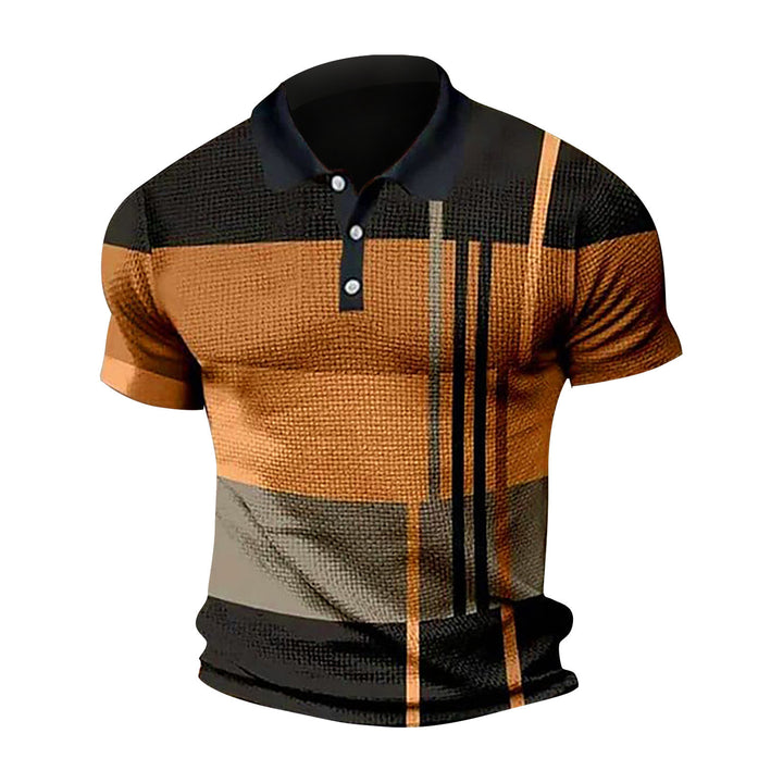 Herren Poloshirt mit modernem Grafikdesign und kurzen Ärmeln Echoarchiv