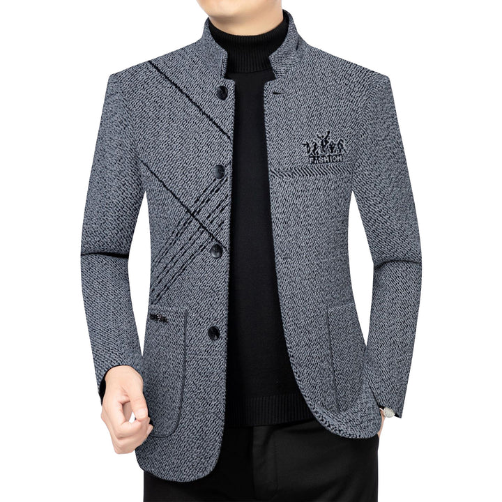 Herren Wollmantel mit Teddyfutter, Stehkragen und schmaler Silhouette – Montevé