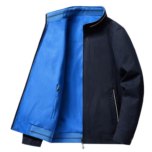 Herren  leichte Jacke mit Kontrastfutter, Stehkragen und Reißverschluss mit Innentasche Echo Archiv