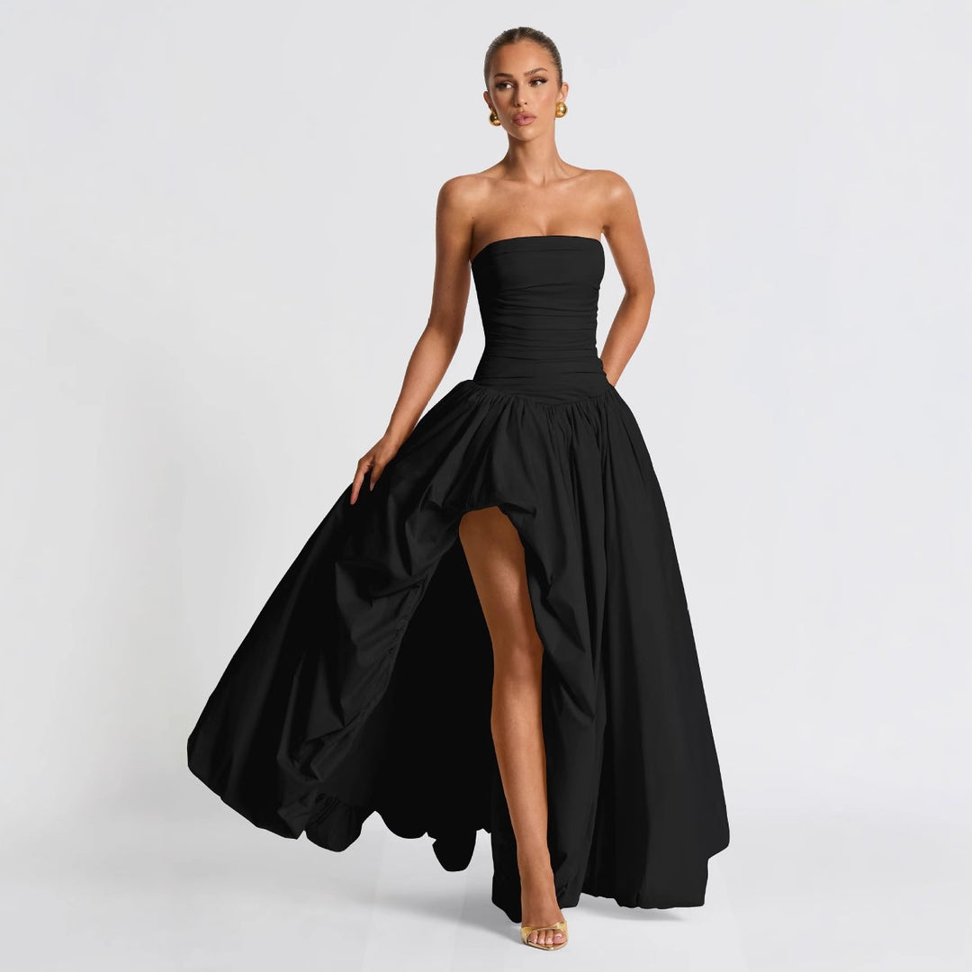 Damen Abendkleid mit figurbetontem Oberteil und asymmetrischem Rock Echo Archiv