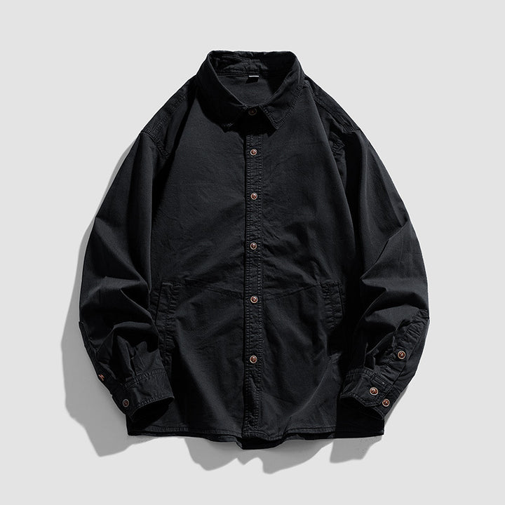 Herren Leichtes Canvas‑Workshirtjacke mit relaxed Fit und großen Eingrifftaschen Echo Archiv