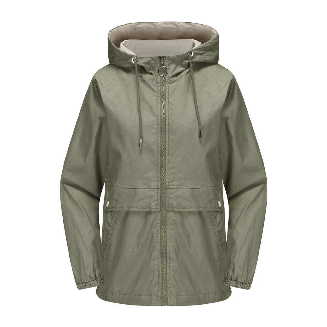 Damen nan leichter wasserabweisender Kapuzenparka mit Tunnelzug, Ringzipper und verdeckter Druckknopfleiste Echo Archiv