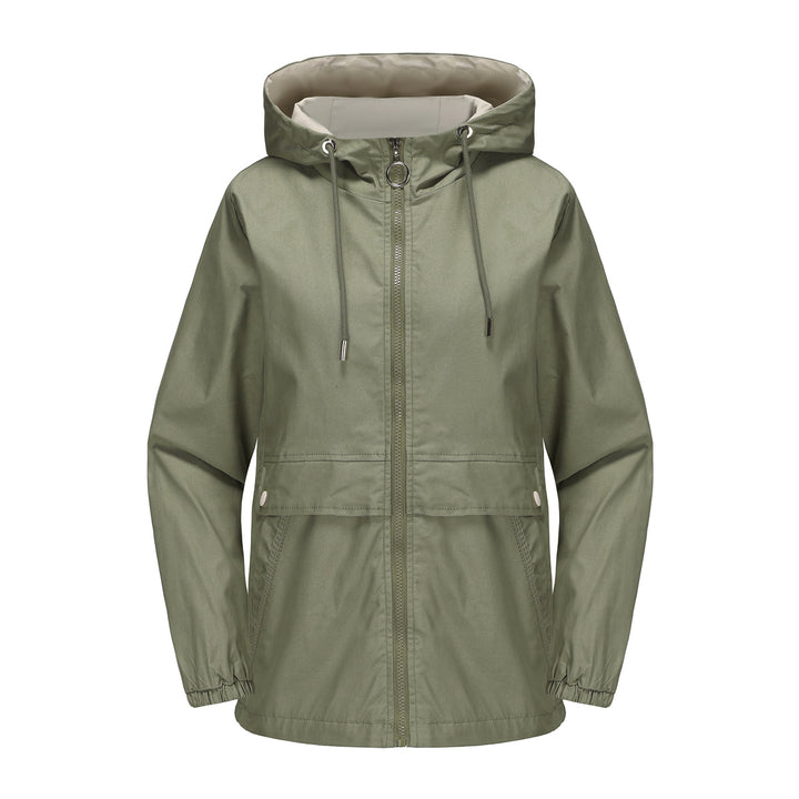 Damen nan leichter wasserabweisender Kapuzenparka mit Tunnelzug, Ringzipper und verdeckter Druckknopfleiste Echo Archiv