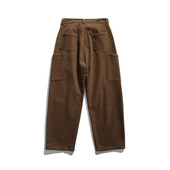 Herren Cord‑Cargo‑Hose mit hoher Taille, weitem Bein und aufgesetzten Pattentaschen Echoarchiv