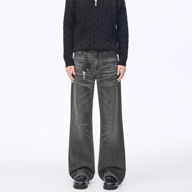 Herren Extraweite Vintage-Denim Baggy-Jeans mit tiefem Schritt und verlängertem Saum Echo Archiv