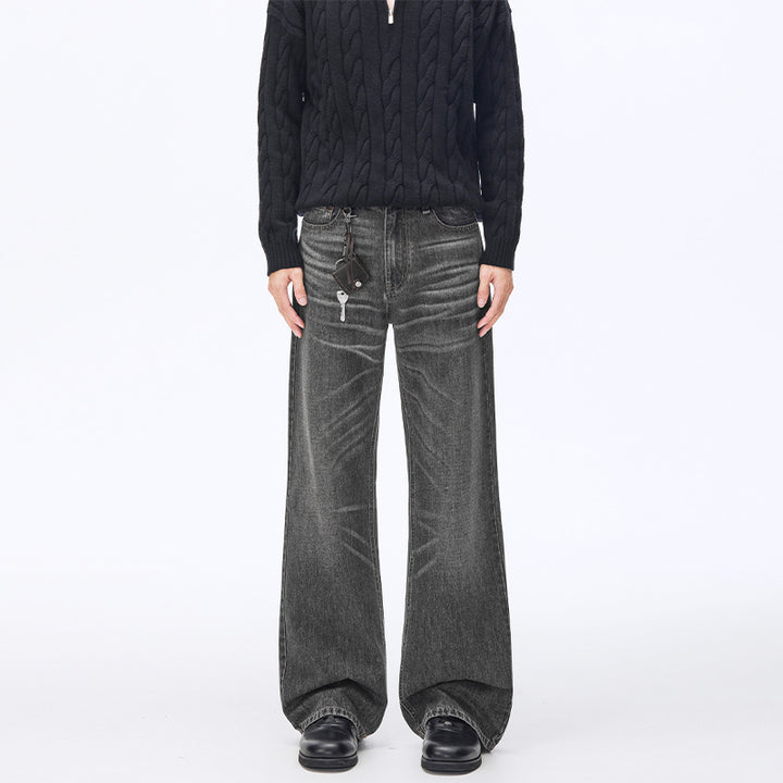 Herren Extraweite Vintage-Denim Baggy-Jeans mit tiefem Schritt und verlängertem Saum Echo Archiv