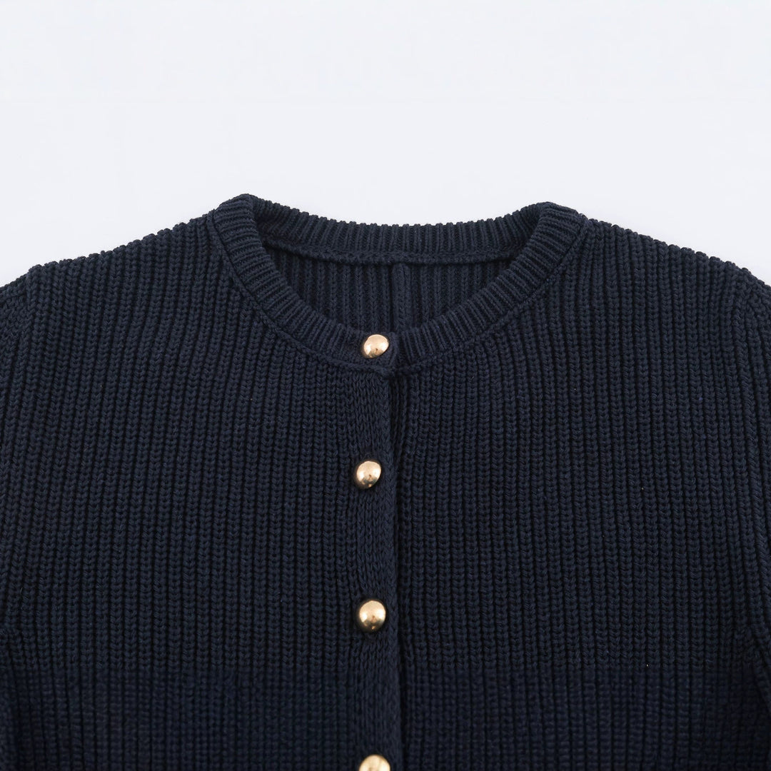 Damen Feinstrick-Cardigan mit taillierter Peplum‑Silhouette Echoarchiv
