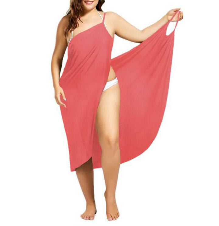 Damen nan vielseitiges Strand-Pareo-Wickelkleid mit Spaghettiträgern und asymmetrischem Saum Echo Archiv