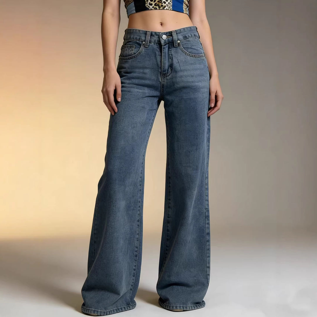 Damen Weite High-Waist Jeans mit besonderen Nahtdetails Echo Archiv