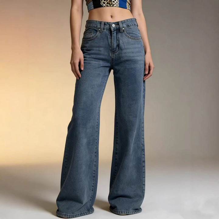 Damen Weite High-Waist Jeans mit besonderen Nahtdetails Echo Archiv