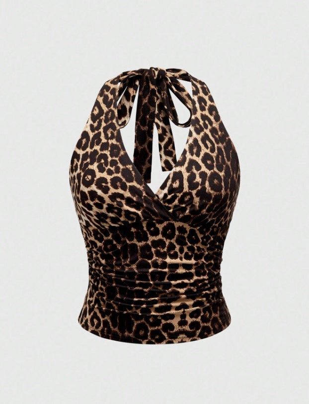 Damen Cut-Out Top mit Leo-Muster Echo Archiv