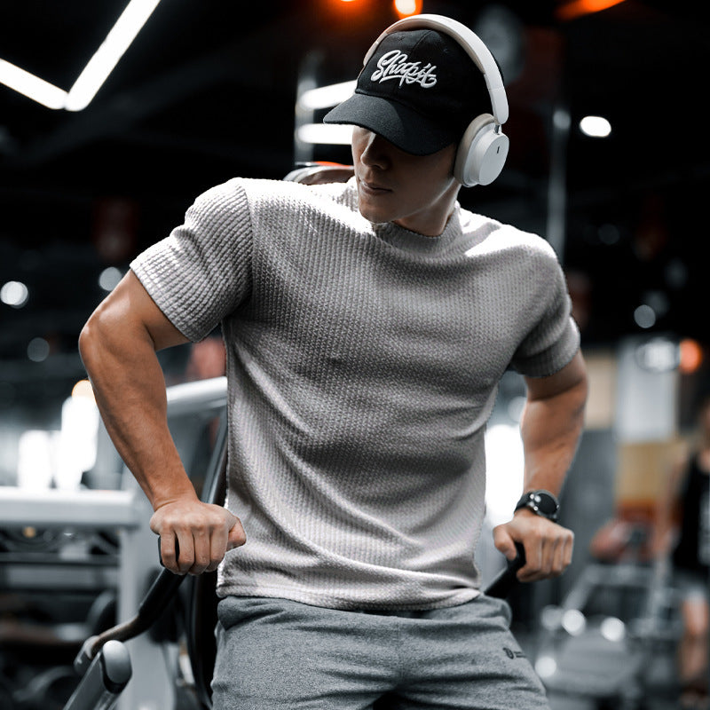 Herren Fitnessshirt mit strukturiertem Gewebe Echoarchiv