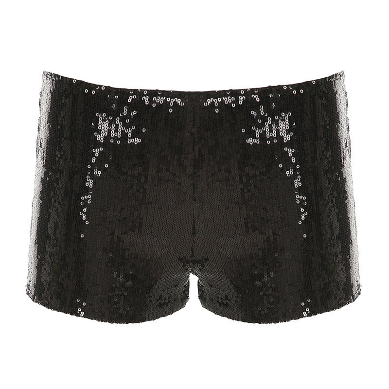 Damen figurbetonte Kunstleder-Shorts mit dekorativen Nieten und seitlichen Taschen Echo Archiv