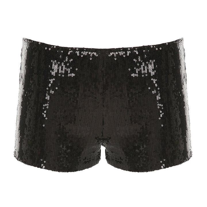 Damen figurbetonte Kunstleder-Shorts mit dekorativen Nieten und seitlichen Taschen Echo Archiv