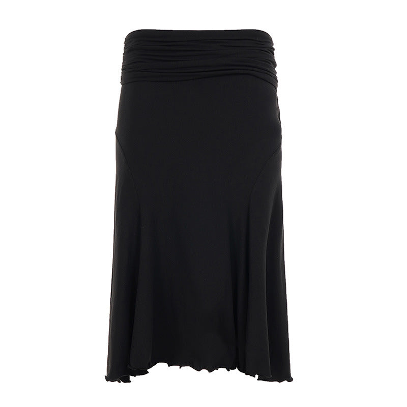 Damen Midirock aus Stretch-Jersey mit gerafftem Bund und A-Linie Echo Archiv