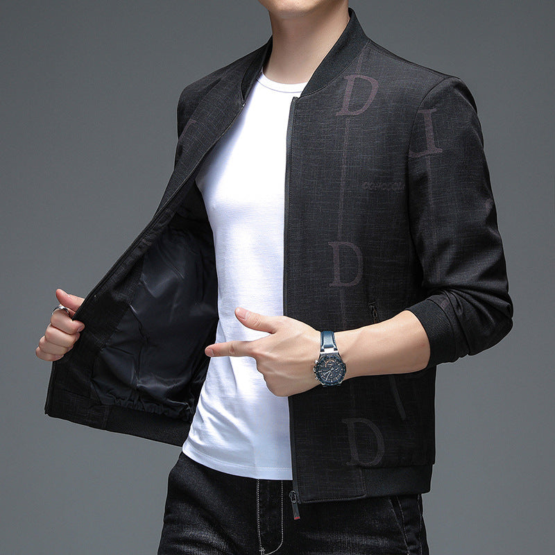 Herren modische Freizeitjacke mit innovativem Stehkragen und praktischen Reißverschlusstaschen Echoarchiv