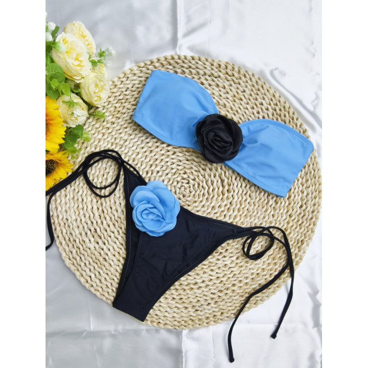 Damen Bikini mit floralem Detail und elastischen Trägern Echo Archiv