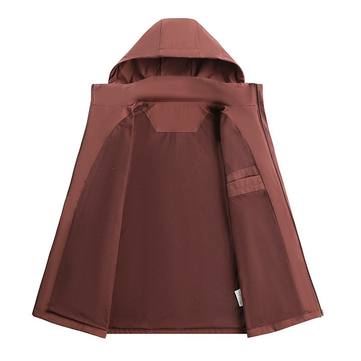 Herren Wasserabweisende Softshell-Jacke mit Kapuze nahtminimaler Optik & Brusttasche Echoarchiv