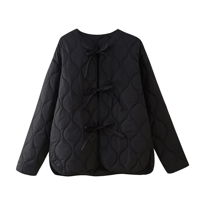 Damen geometrisch gesteppte Oversize-Linerjacke ohne Kragen Echo Archiv