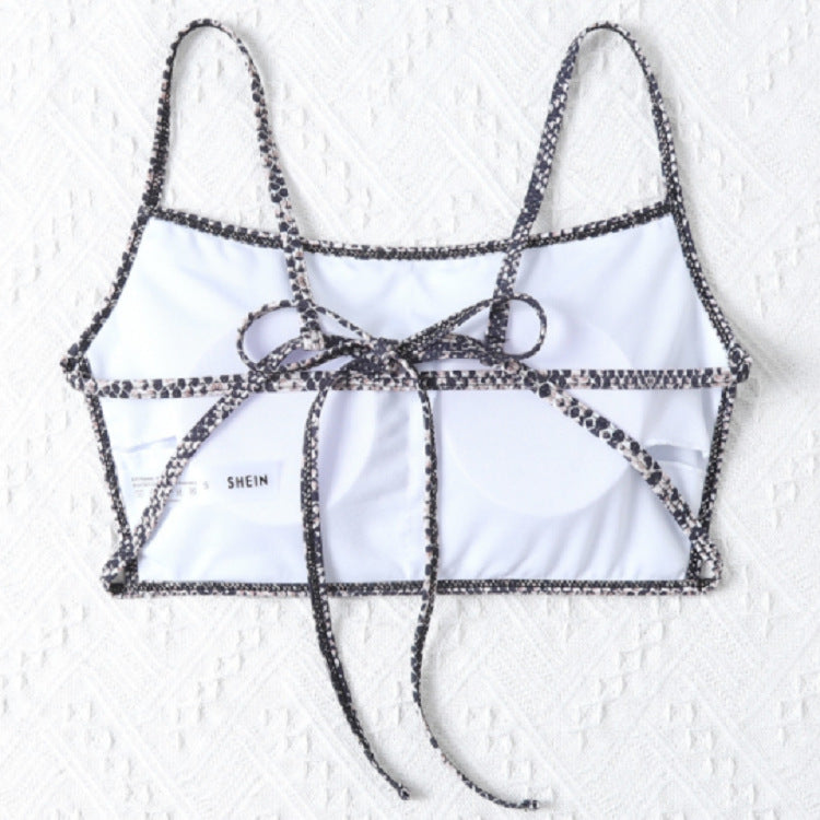 Damen Cropped Bikinioberteil mit Schlangenleder-Design Echo Archiv