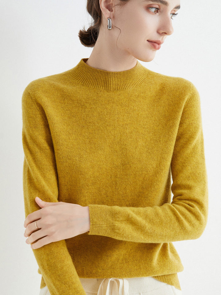 Damen Kurz-Mockneck-Pullover aus Kaschmir‑Look mit leichter Flauschoptik Echoarchiv