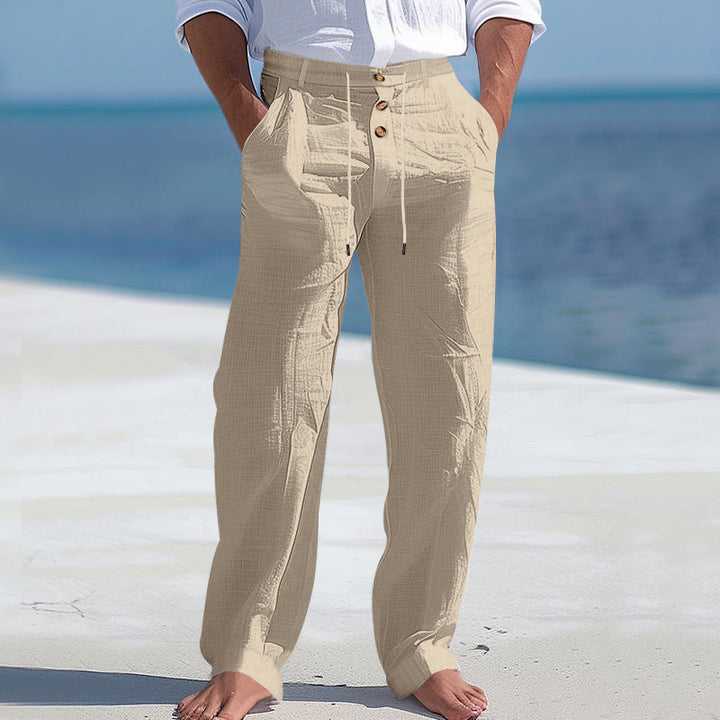 Herren lässige Hose mit hohem Bund und bequemen Taschen Echoarchiv