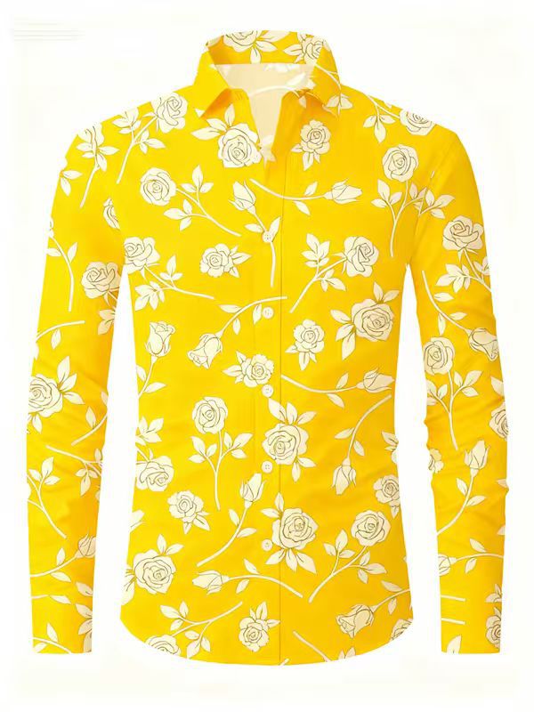 Herren Bluse mit floralem Design Echoarchiv