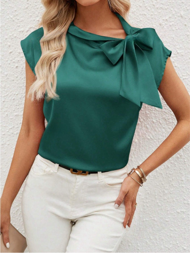 Damen Elegante Satinbluse mit Schleifendetail Echo Archiv