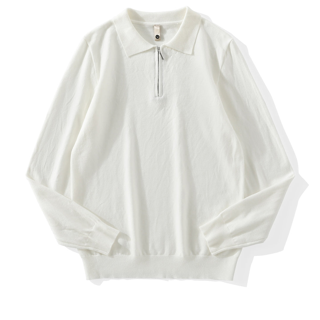 Herren Moderner Pullover mit Stehkragen und Reißverschluss Echoarchiv