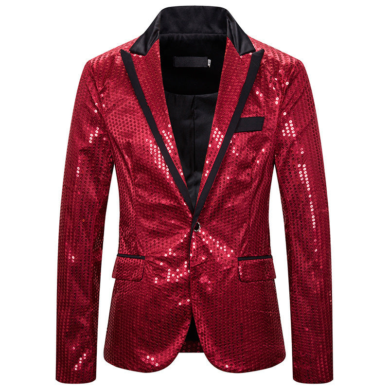 Herren eleganter Pailletten Blazer mit modernem Schnitt Echoarchiv