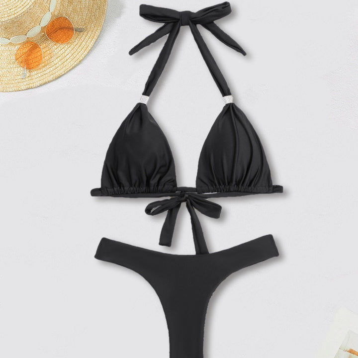 Damen Triangel-Bikini mit elegantem Metallverschluss und hohem Beinausschnitt Echo Archiv
