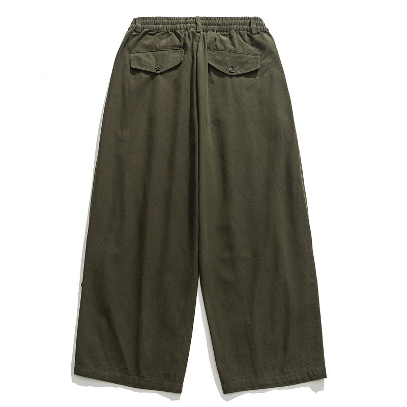 Damen Culotte-Hose im Paperbag-Stil mit elastischem Bund, Teilungsnähten und weitem Bein Echo Archiv