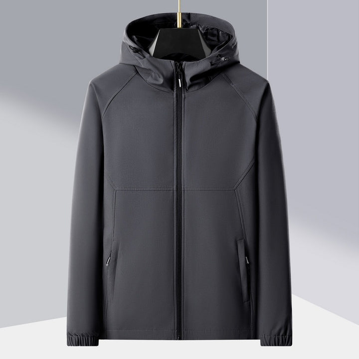 Herren leichte Softshell-Outdoorjacke mit ergonomischer Kapuze und diagonalem Brustreißverschluss Echo Archiv