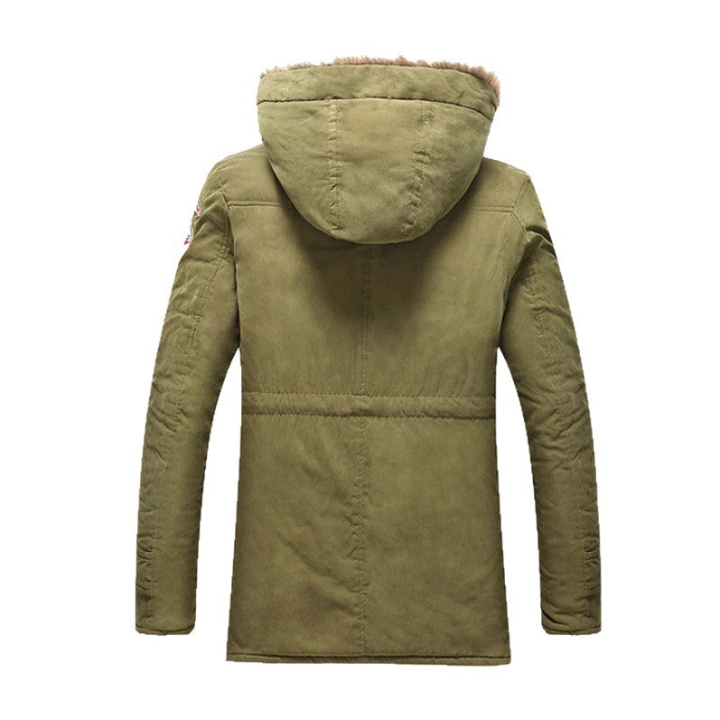 Herren modische Winterjacke mit Kunstfellkragen und praktischen Taschen Echoarchiv