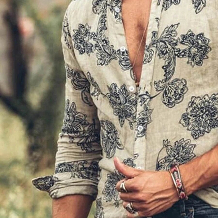 Herren elegante Baumwollhemd Echoarchiv