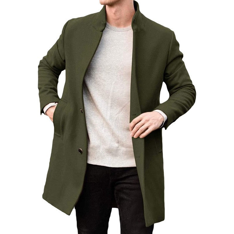 Herren eleganter Übermantel mit schlichten Knopfdetails und zeitlosem Design Echoarchiv
