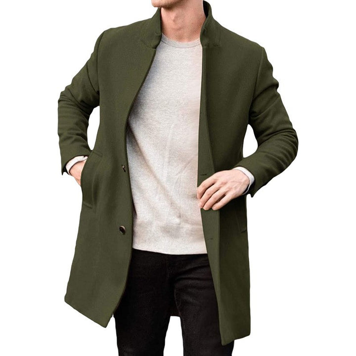 Herren eleganter Übermantel mit schlichten Knopfdetails und zeitlosem Design Echoarchiv