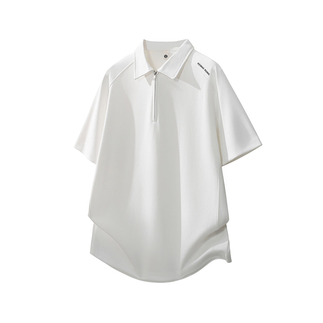 Herren Oversize-Halbzip-Polo mit technischem Jersey und verlängertem Rückensaum Echo Archiv