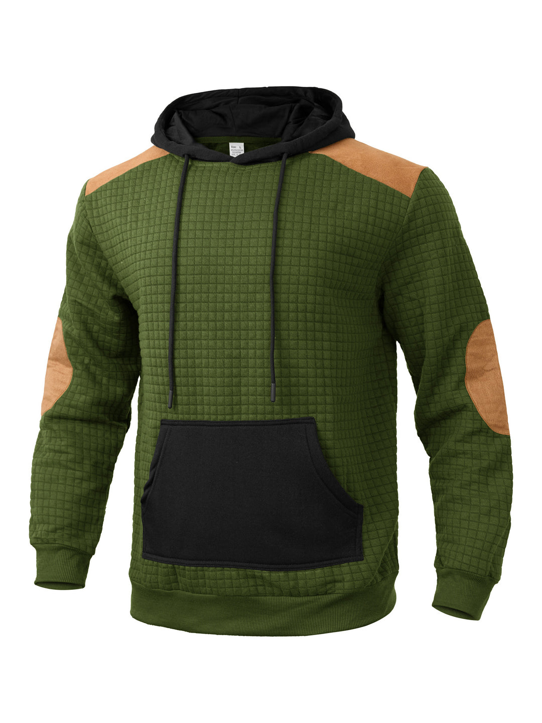 Herren modischer Kapuzenpullover mit strukturiertem Design und Kunstlederakzenten Echoarchiv