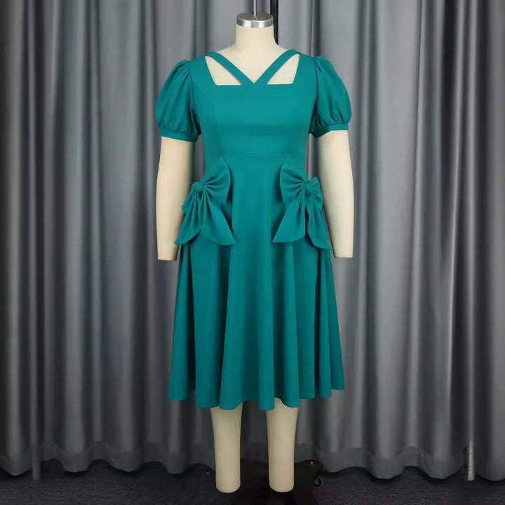 Damen Komfortables Kleid mit voluminösen Schleifen-Details Echo Archiv