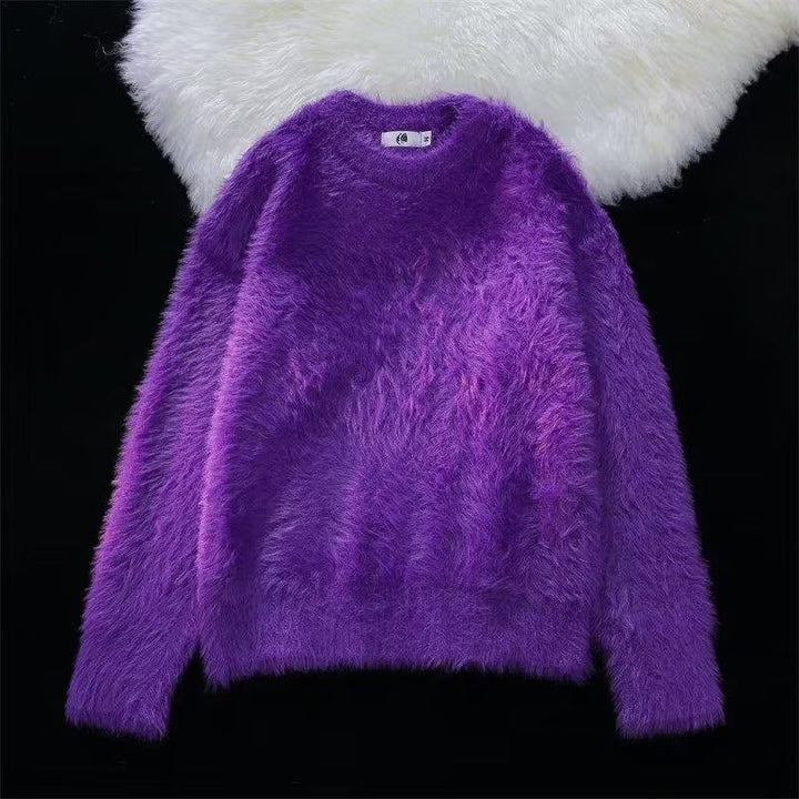 Damen Weicher Grobstrickpullover mit Rundhalsausschnitt Echoarchiv