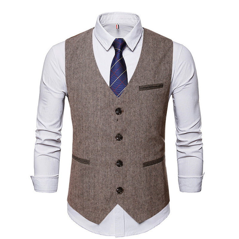 Herren elegante Anzugweste mit Kontrastdetails Echoarchiv