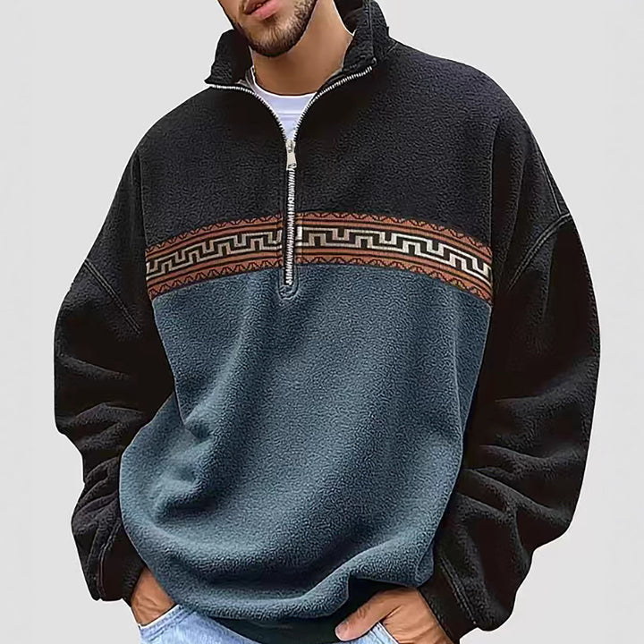 Herren Fleece Pullover mit modischem Stehkragen Echoarchiv